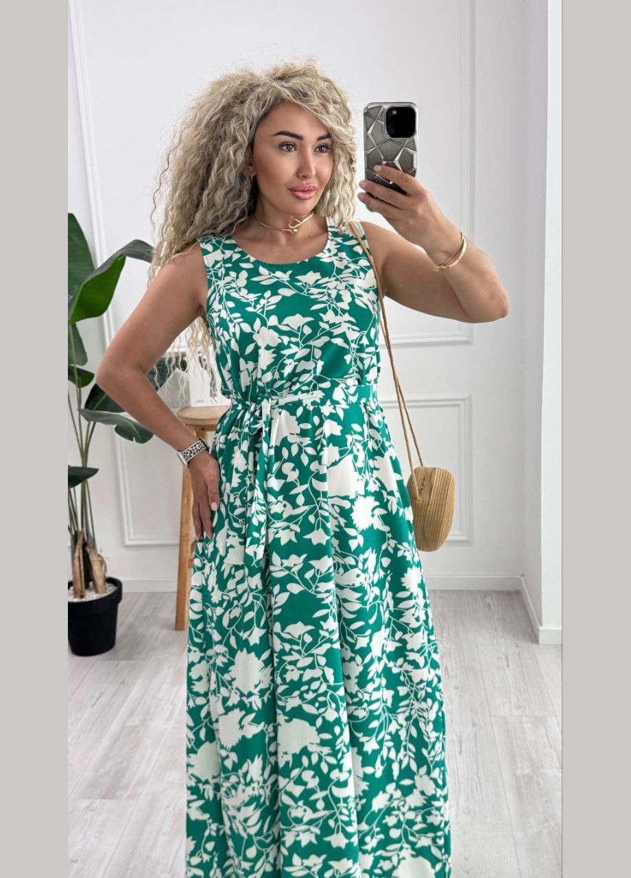 Зелена повсякденний, кежуал жіноча сукня Style Point з абстрактним візерунком