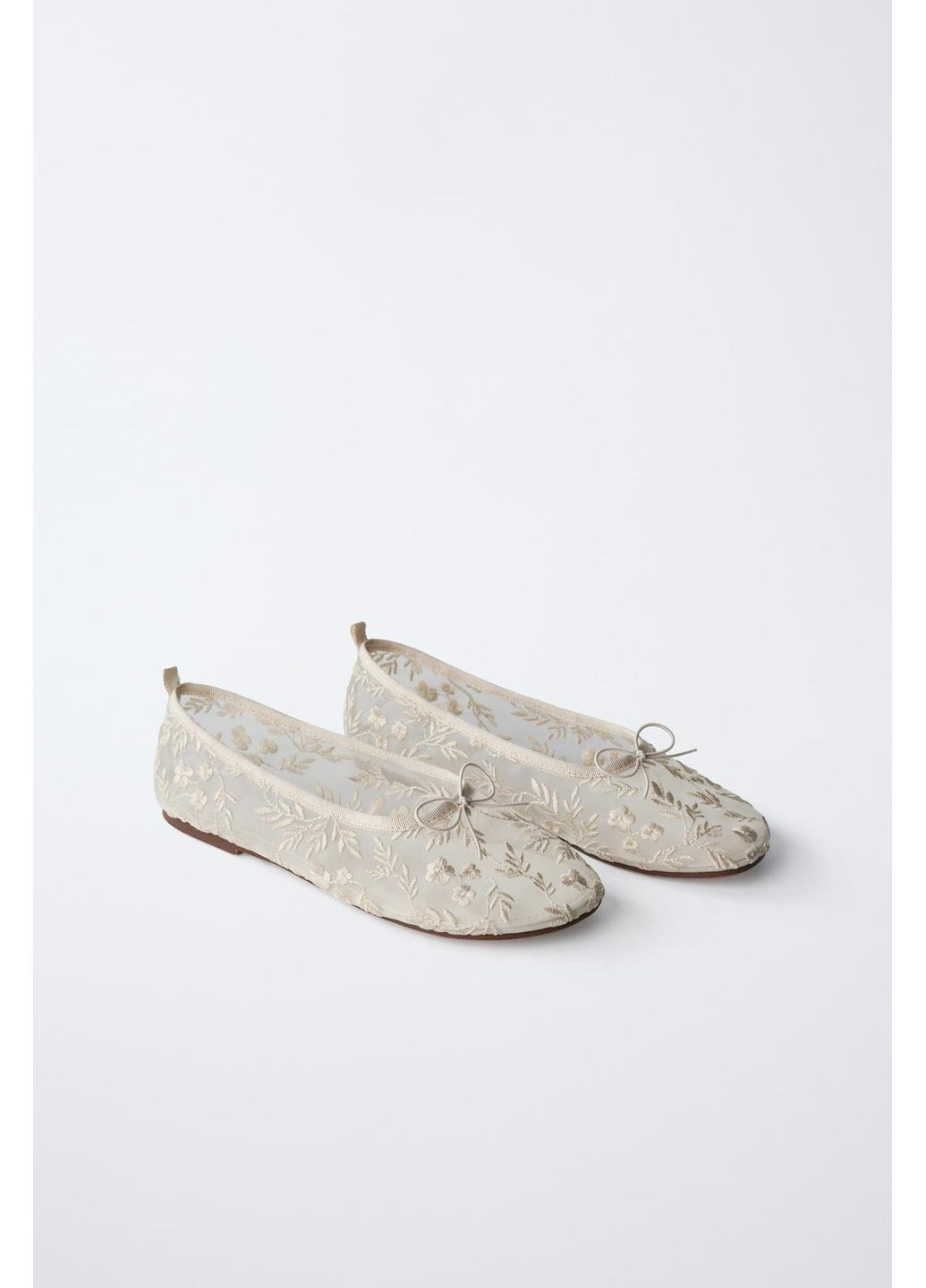 Прозрачные балетки с вышивкой Zara с вышивкой (360502326)