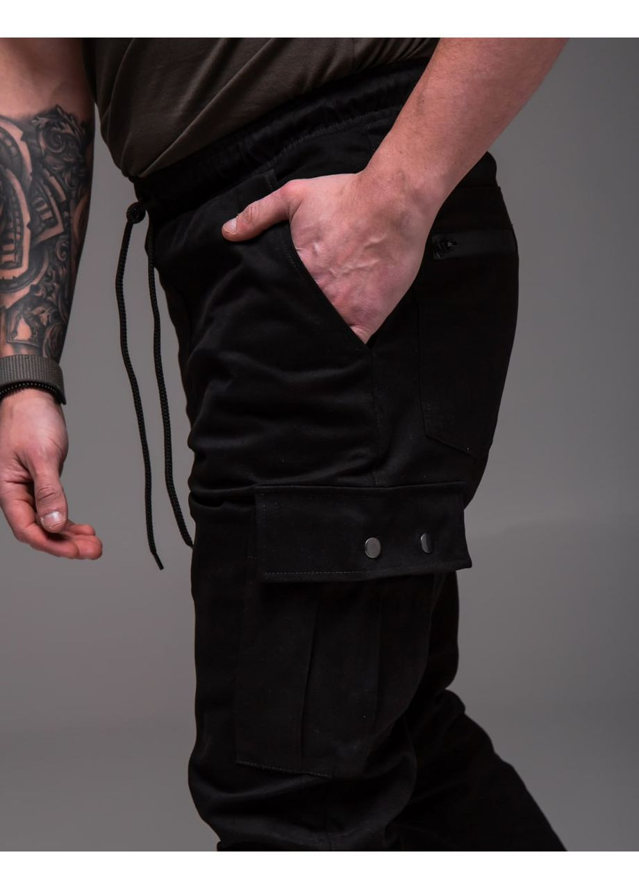 Черные спортивные, повседневный, кэжуал демисезонные джоггеры брюки Vakko