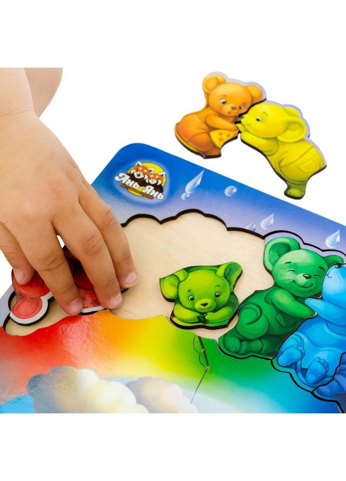 Деревянный пазл вкладыш «Мишки» Ubumblebees (365639903)