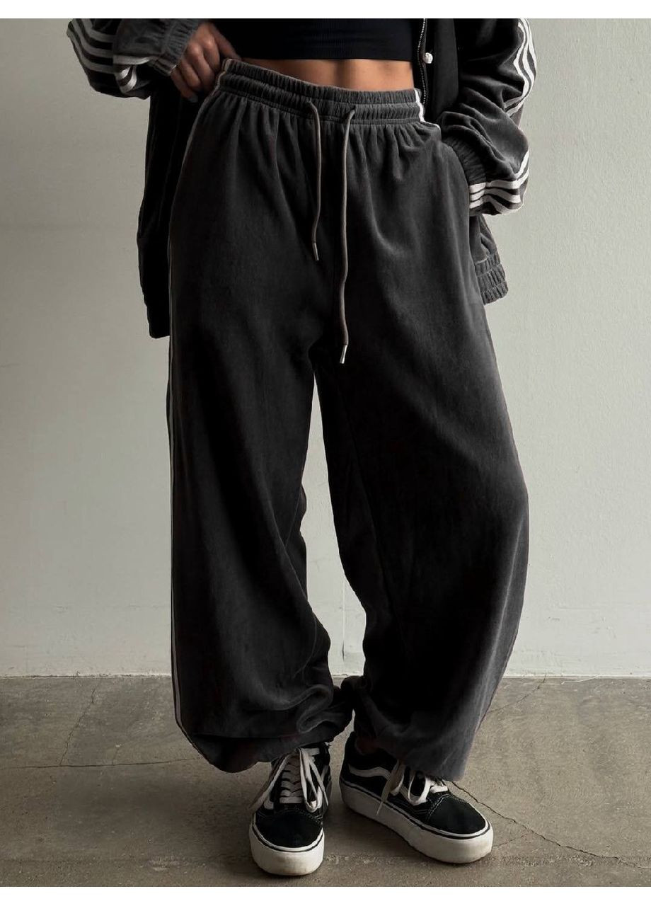 Жіночий стильний велюровий костюм з лампасами (олімпійка + джогери) Україна (354824130)