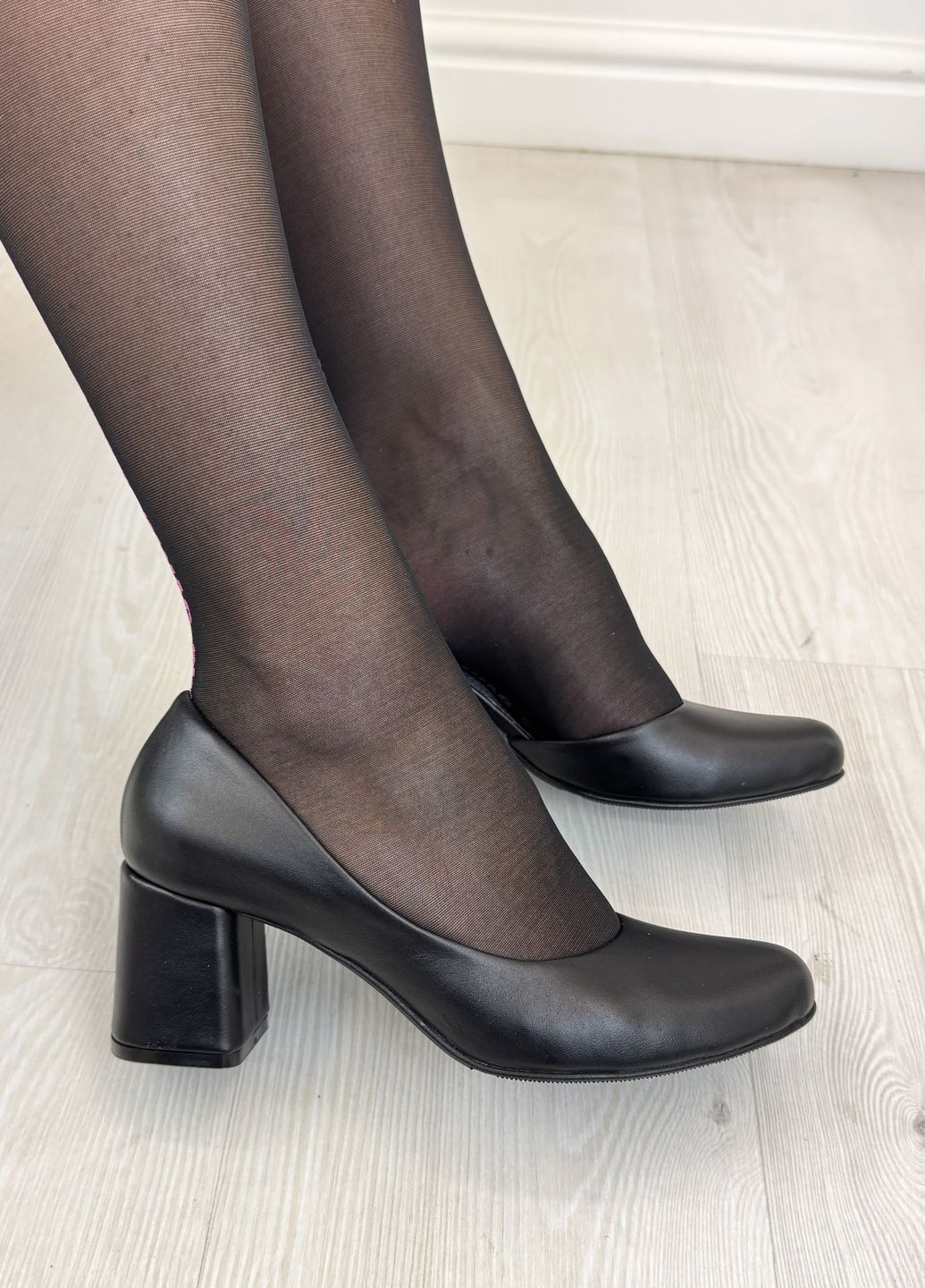 Vasha para Туфлі жіночі чорні шкіряні на підборах туфлі-човники чорний з натуральна шкіра, україна — демісезон (347581050)