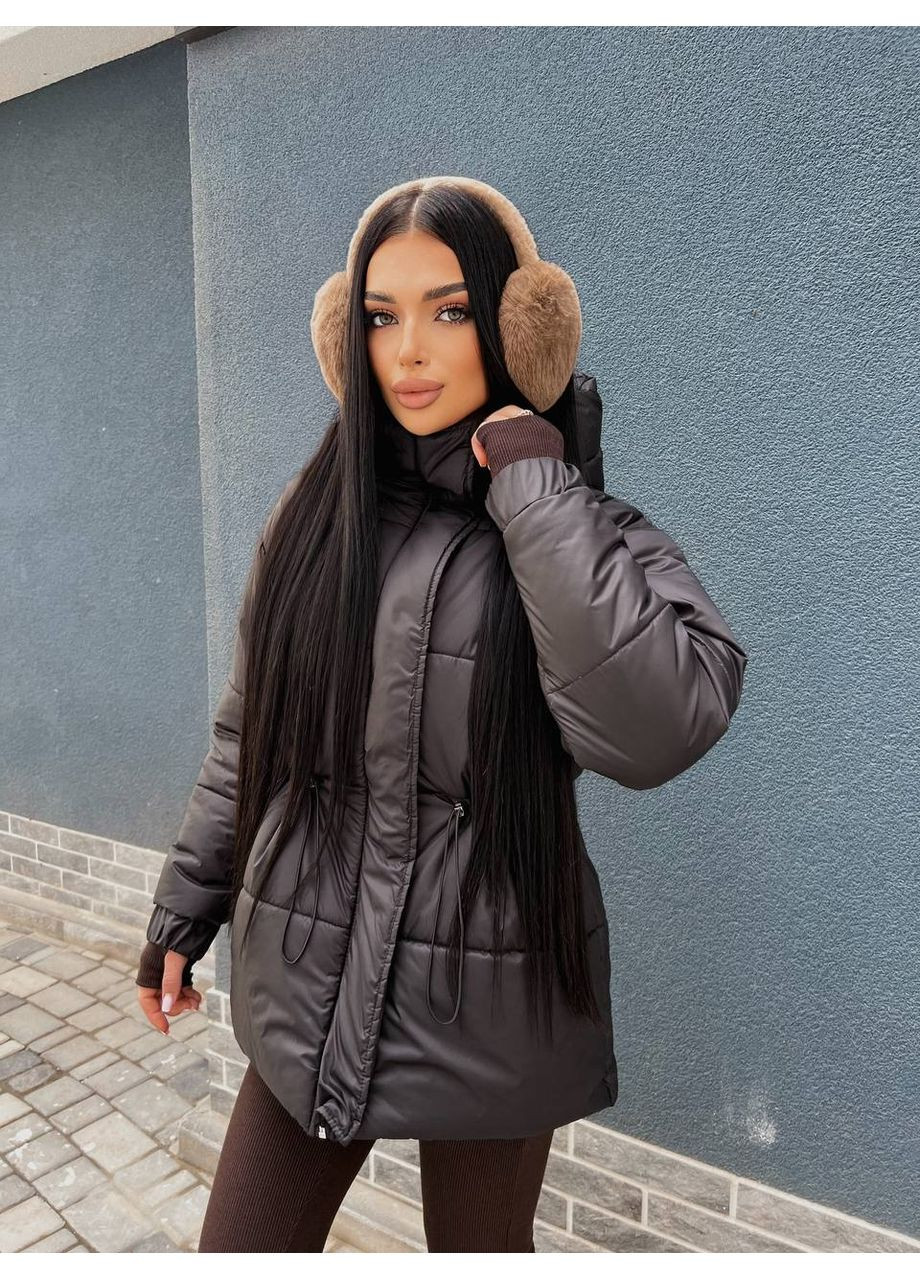 Черная зимняя женская зимняя куртка с микропухом — замеры в описании куртка-пальто GD/GL Модний простір