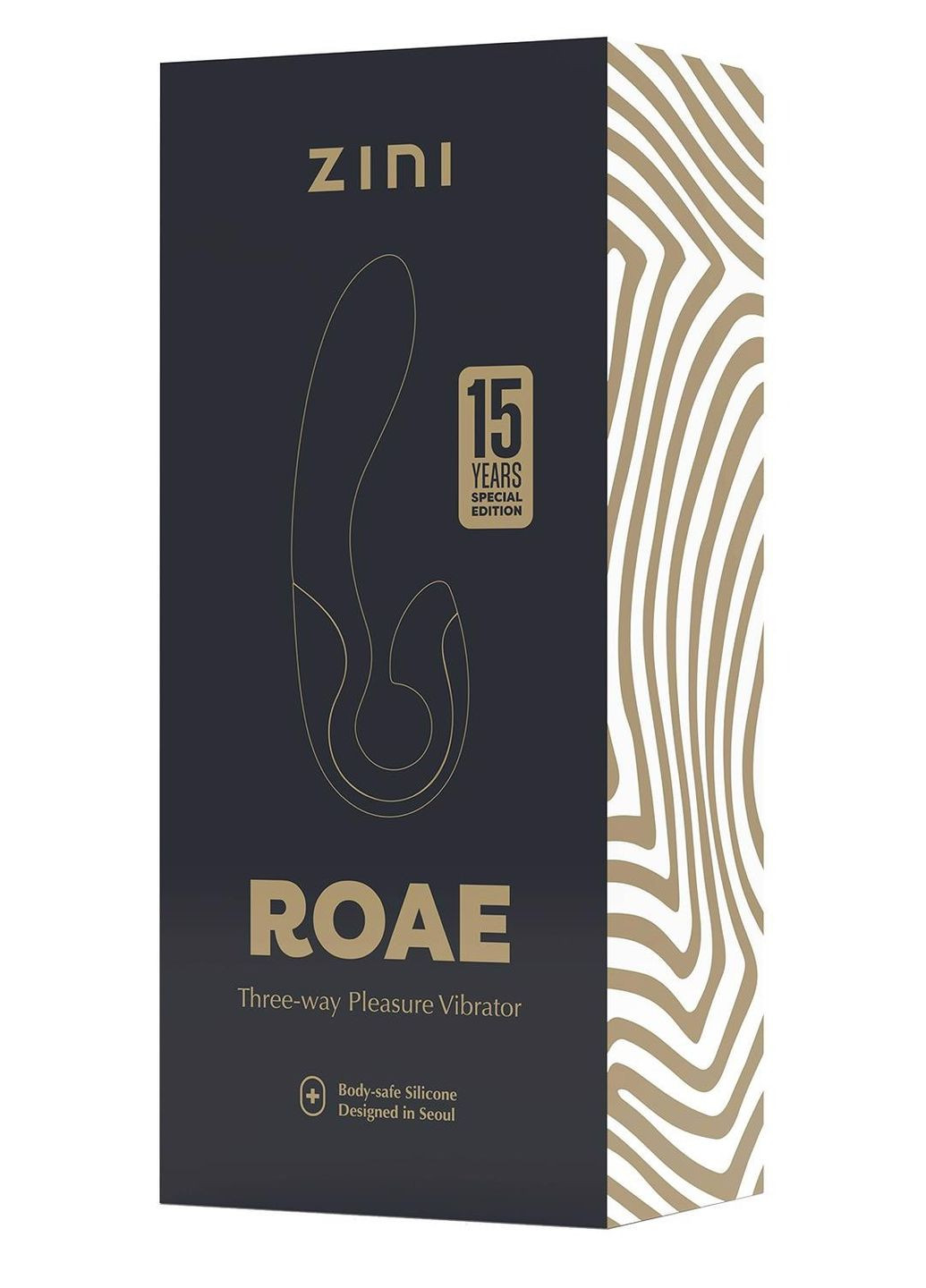 Вибратор-кролик Roae черно-золотой, 19.5 х 3.5 см Zini (331171293)