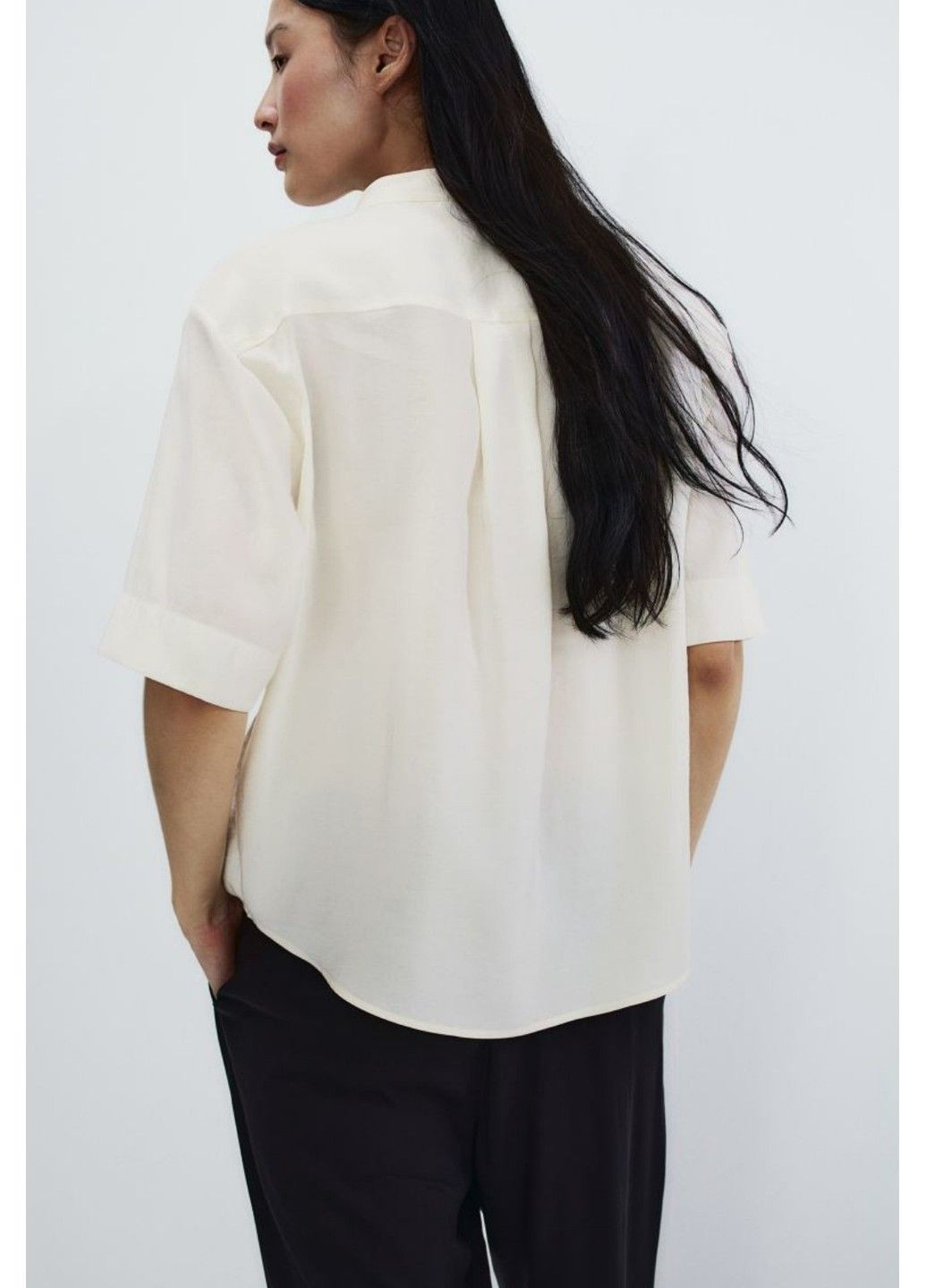 Жіноча універсальна сорочка з модальної суміші Н&М (57009) S Молочна H&M (292478892)
