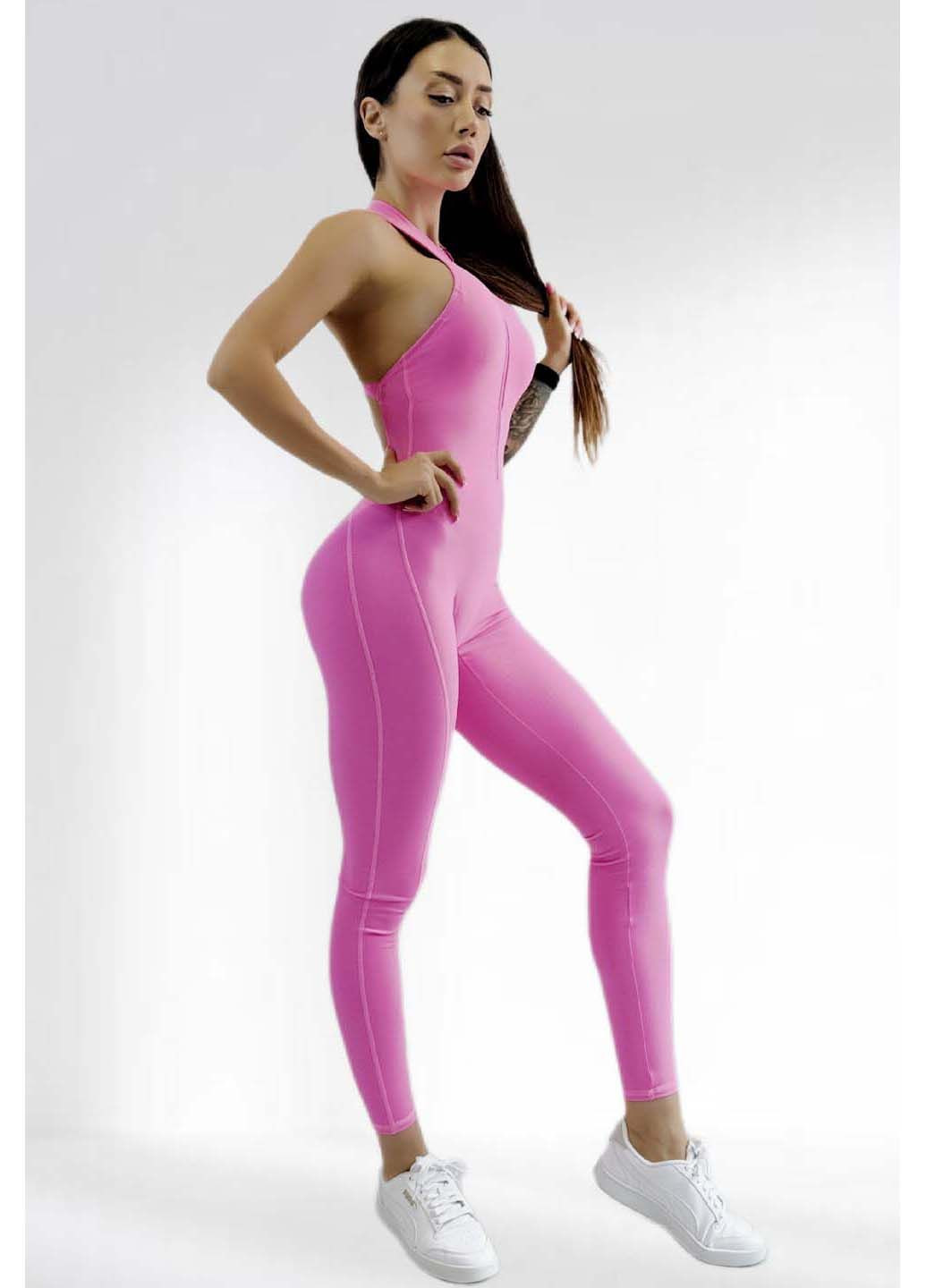 Спортивний комбінезон жіночий для фітнесу LILAFIT рожевий спортивний