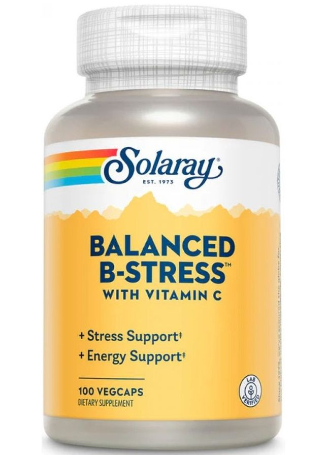 Пищевая добавка "Сбалансированный В стресс с витамином С" Balanced B Stress With Vitamin C 100шт (1431864-38816085) Solaray (368639320)
