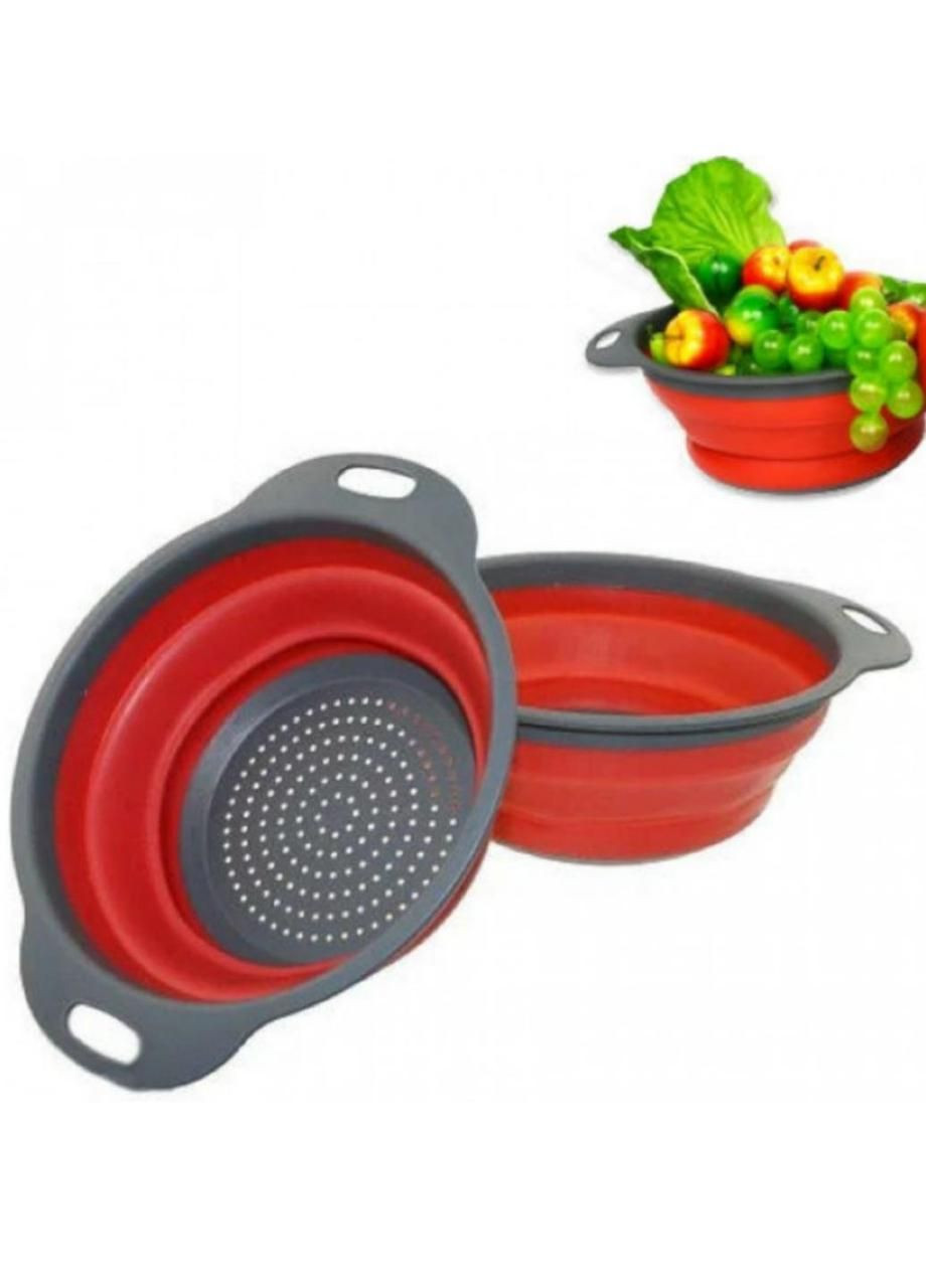Дуршлаг із силікону розмірів (S і L) 2 кольори для подорожей COLLAPSIBLE FILTER BASKETS Салатовий Po Fanu (365877017)