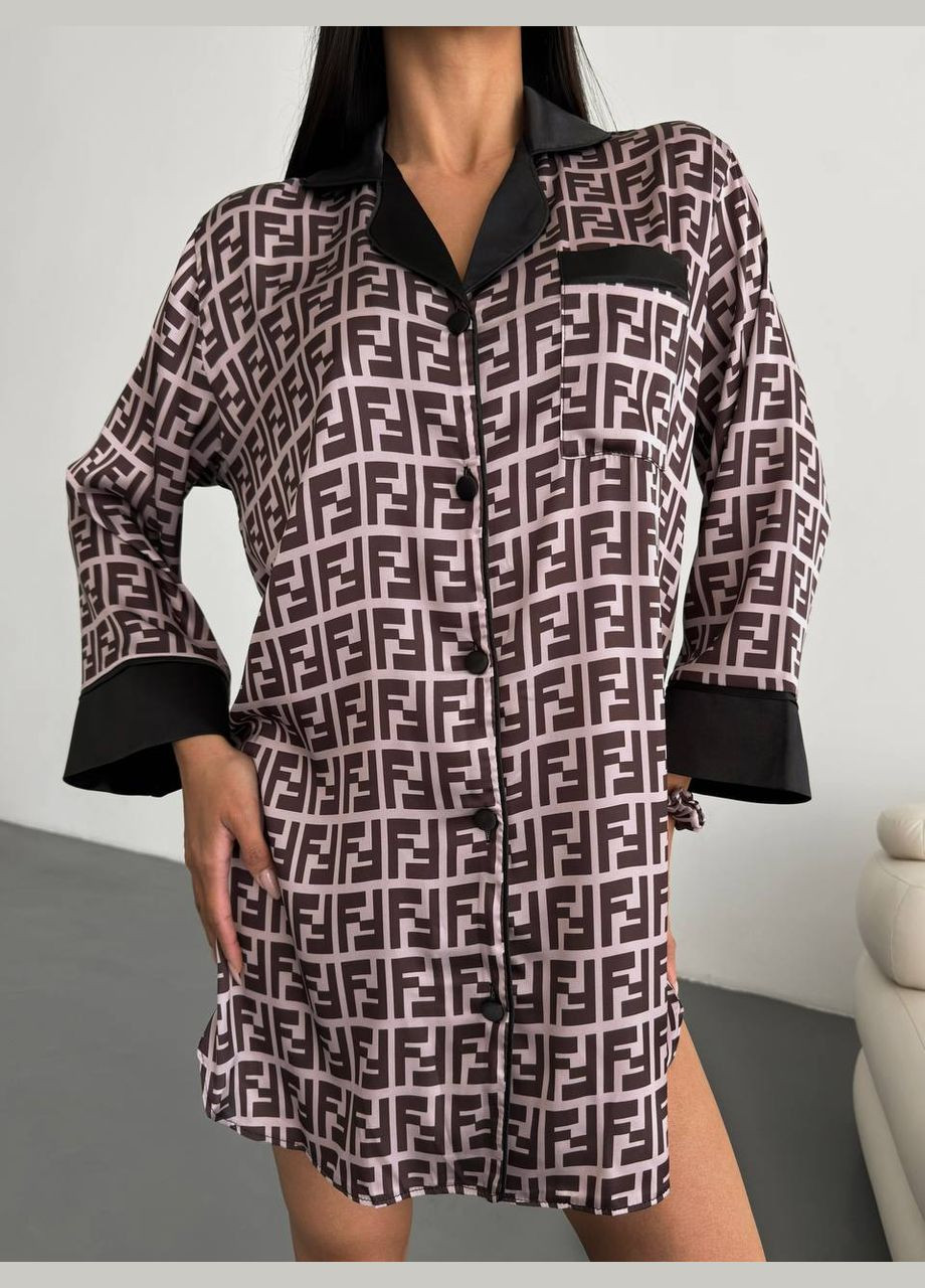 Стильная пижамка-рубашка из лого Vakko (294182544)