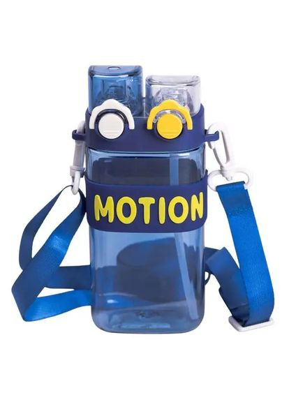 Бутылка для воды с трубочкой 550 мл спортивная пластиковая бутылка для тренировок Синяя Jooki (358706385)