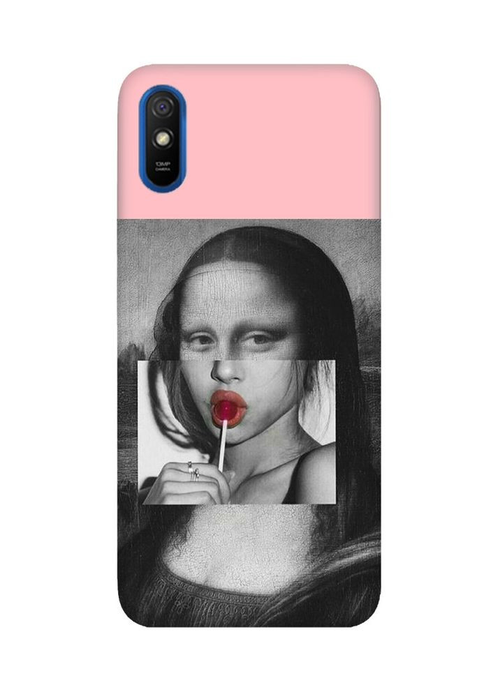 Матовий рожевий чохол на Xiaomi Redmi 9A:: Сучасна Мона Ліза (принт 351) Creative (360711644)