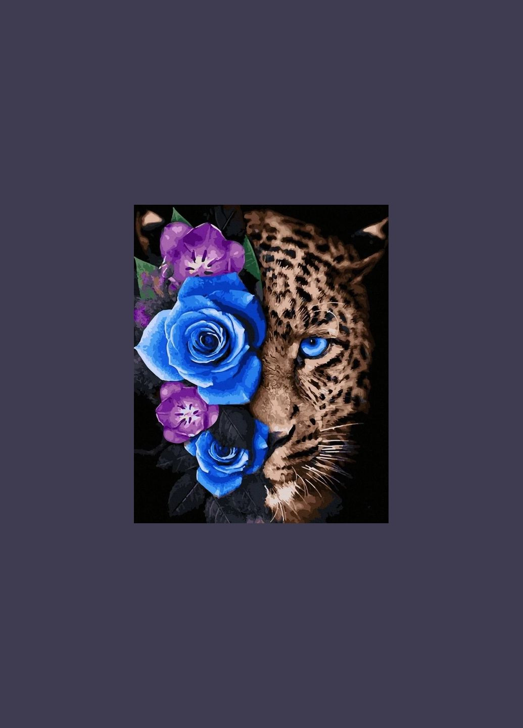 Картини за номерами тварини 40х50 Картини по цифрах на полотні Леопард у квітах Картини за номерами GX44997 Rainbow Art (308988518)