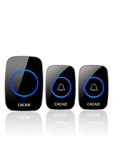 Безпровідний дверний дзвінок на вхідні двері з 2-ма кнопками виклику A21, чорний (100369) Cacazi (321960339)