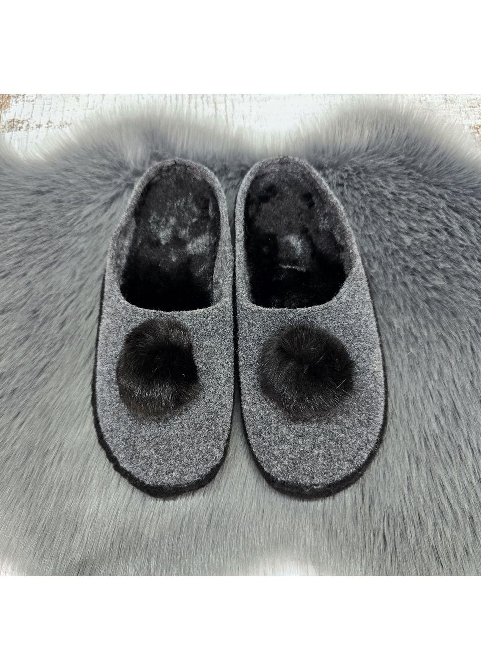 Серые тапочки домашние No Brand