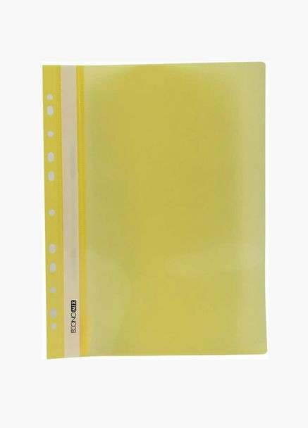 Папкаскоросшиватель E31510-05 с прозрачным верхом А4 с перфорацией глянец, жёлтый (4044572315250) ECONOMIX (292709261)