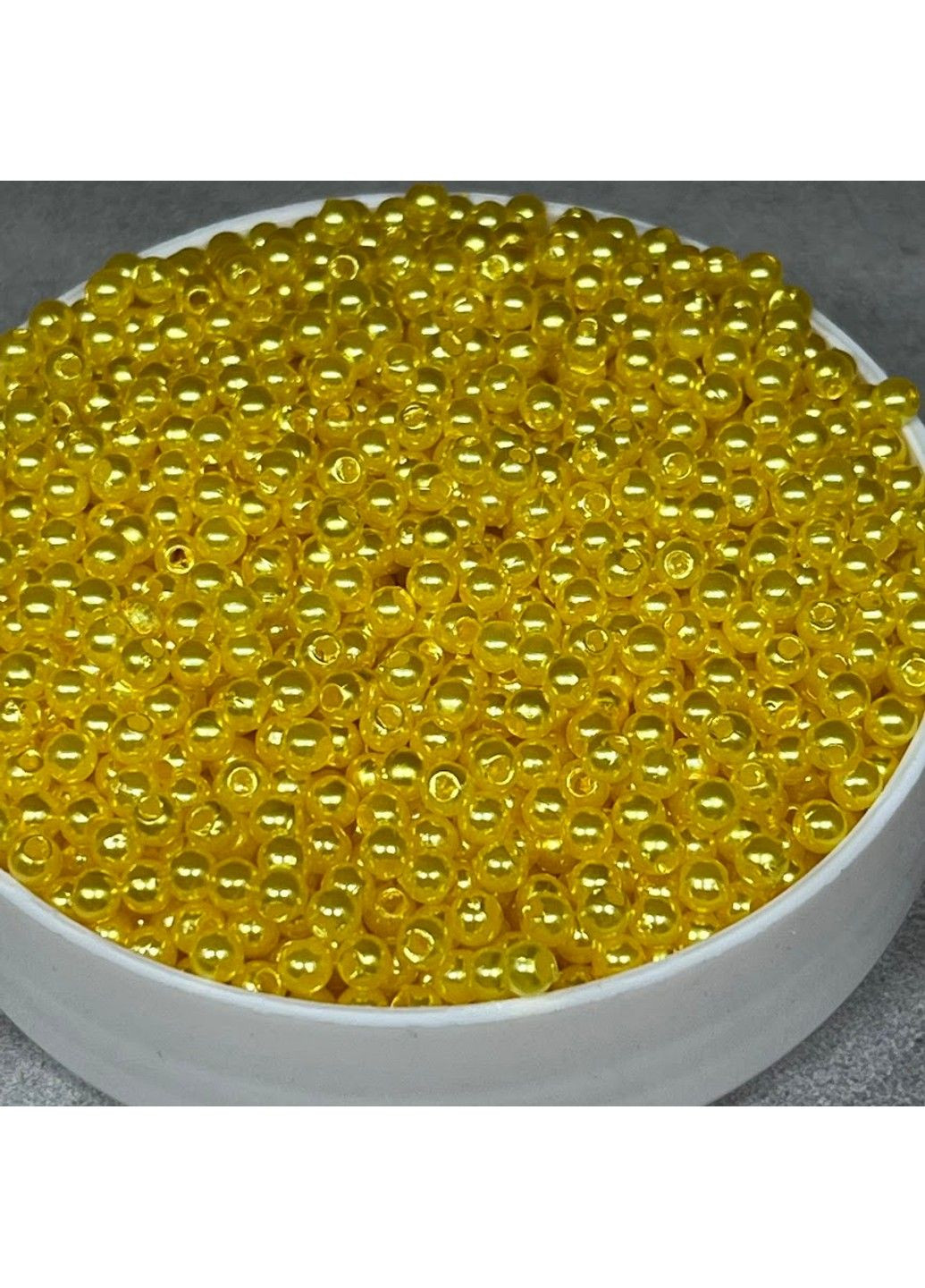 Намистини - жемчуг D 3 мм, колір-жовтий, упаковка ≈9-10 грам No Brand (314963467)