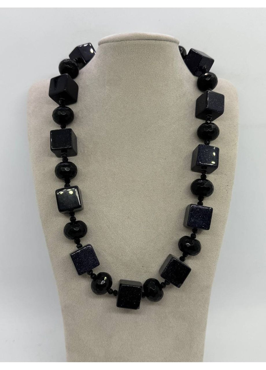 Намисто з авантюрину 15*15 мм 45 см Синій No Brand (363829849)