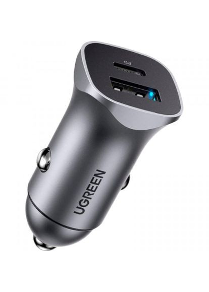 Зарядний пристрій Ugreen cd130 20w usb + type-c pd car charger (gray) (268144358)