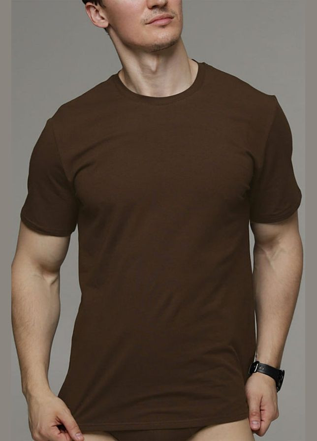 Коричнева чоловіча футболка з бавовни з коротким рукавом Libertine 1207/16044 chocolate