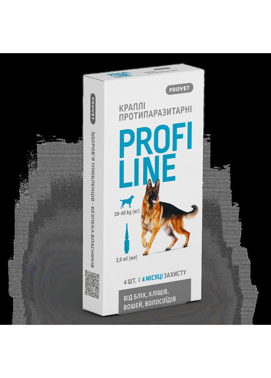 Краплі PROFILINE для собак від 20 до 40 кг (4піп х 3мл) від бліх та кліщів ProVET (368896126)