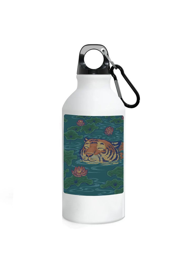 Фляга (бутылка) для воды с карабином 500 мл Металлическая (Туристическая, Для кемпинга, Для спорта) #192 500 мл Белый No Brand (323639690)