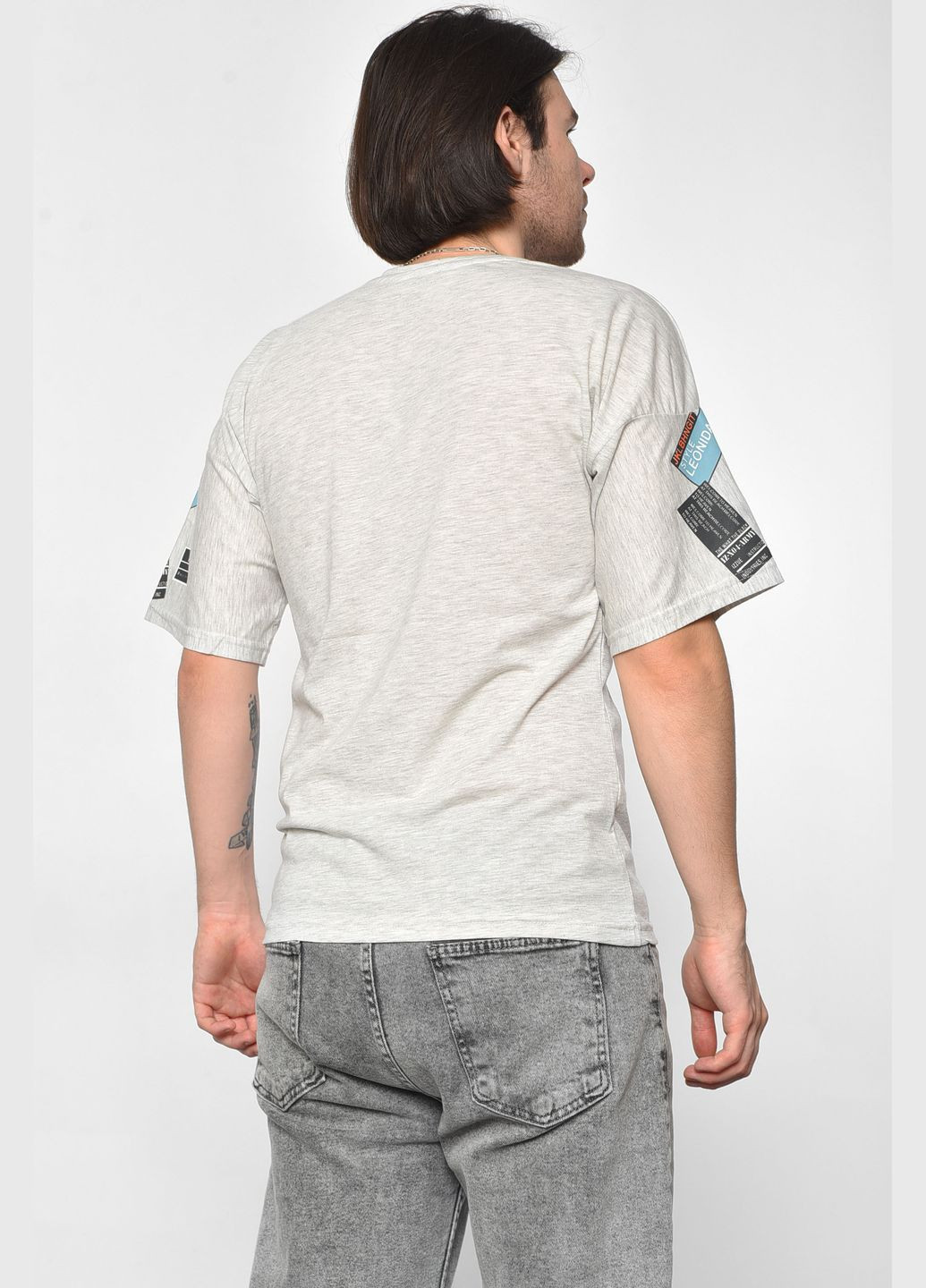 Сіра футболка чоловіча напівбатальна сірого кольору Let's Shop
