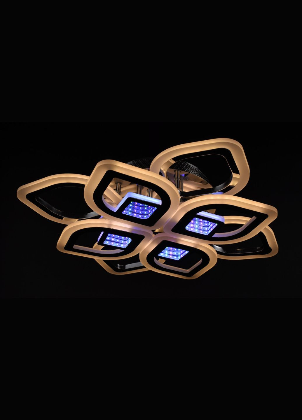 Люстра светодиодная потолочная LED светильник для квартиры на потолок лэд с пультом 26065 Хром 10х44х44 см. Sunnysky (364497364)