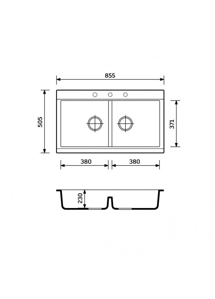 Кухонна мийка зі штучного каменю/кварцева 855х505х230мм, прямокутна SIMILAR Old-Stone Молочний (33970855505) Adamant (370769805)