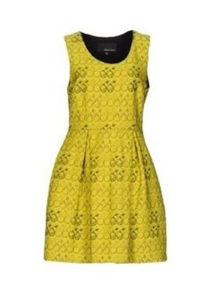 Жовтий коктейльна сукня пачка Simona Corsellini з абстрактним візерунком