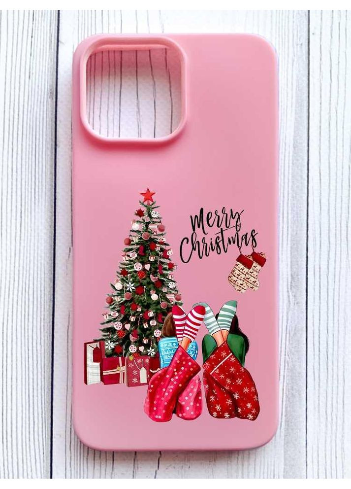 Матовий рожевий чохол на iPhone 16 Pro Max Веселого Різдва (принт 133) Creative (362965042)