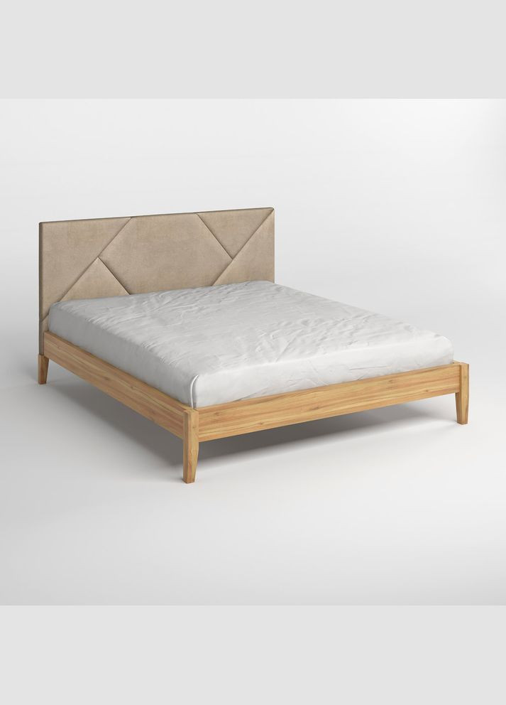 Полуторне дерев'яне ліжко Нью-Йорк ДК /Аляска 23 (Бежевий) 120х200 см (MBG-10248) Mebigrand (366085385)