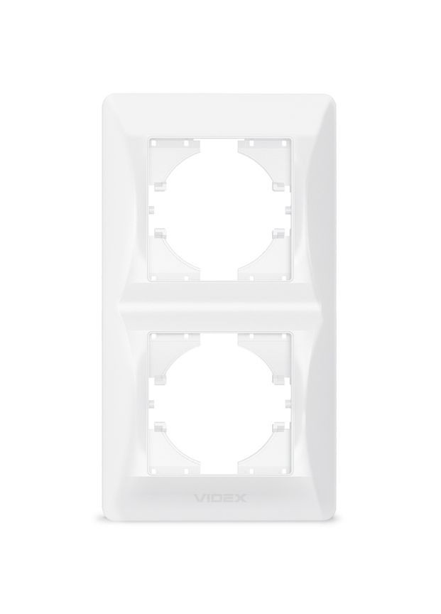 Пластиковая рамка на 2 поста BINERA VFBNFR2V-W вертикальная белая Videx (282312715)