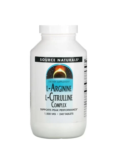 Аргінін, цитрулін (амінокислоти), L-Arginine L-Citrulline,, комплекс, 1000 мг, 240 таблеток Source Naturals (362370466)