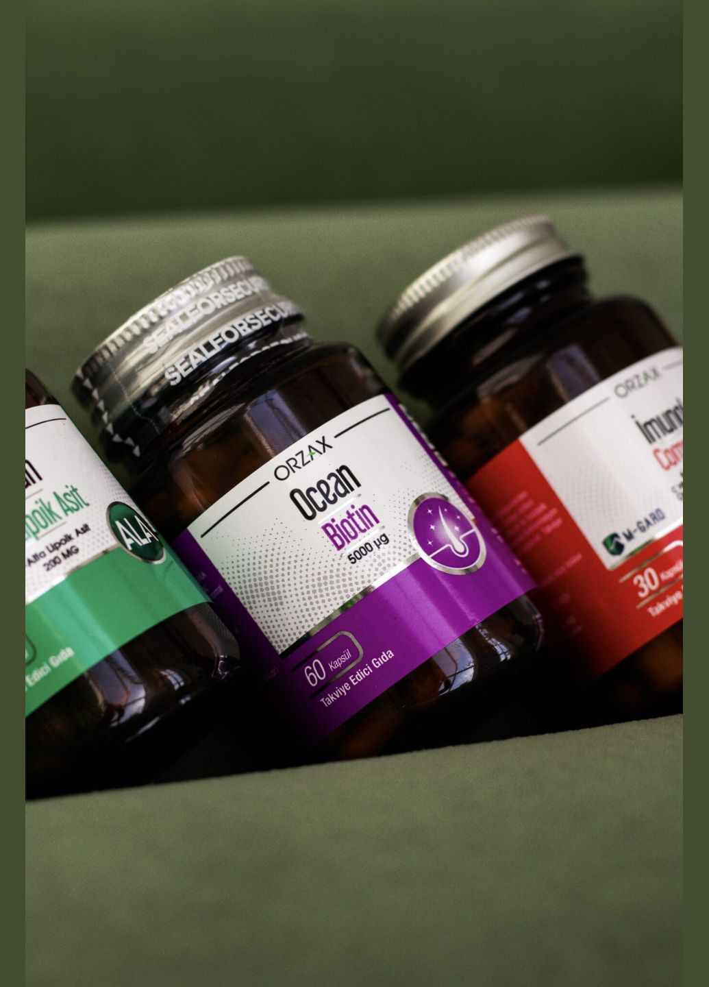 Дієтична добавка з Біотіном для волосся, шкіри та нігтів Ocean Biotin 5000 мкг, 60 капсул Orzax (338628460)