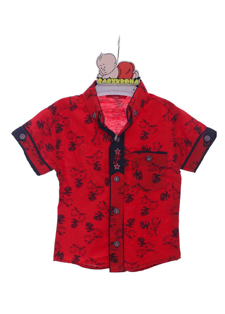 Красная повседневный рубашка с цветами BABYKROHA