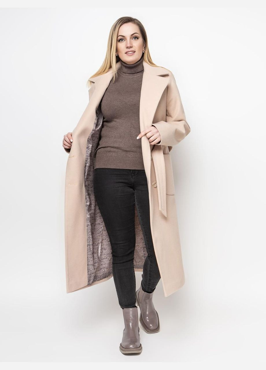 Бежеве демісезонне Пальто Віола кремовий 0355 Vlavi