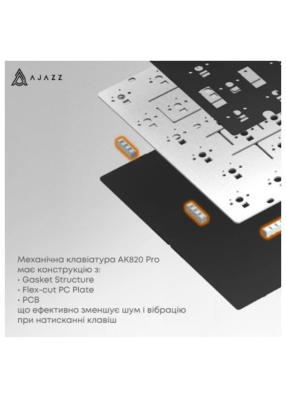 Клавиатура AK820 Pro Flying Fish Switch Purple RGB USB/Wireless/Bluetooth UA Purple (AK820PRO-FF-PWB) Ajazz AK820 Pro Flying Fish Switch Purple RGB USB/Wirele (364659677)