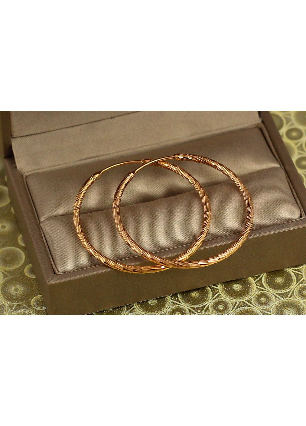 Серьги кольца Елочная ветка 3,5 см золотистые love-shopping Xuping Jewelry (354657839)