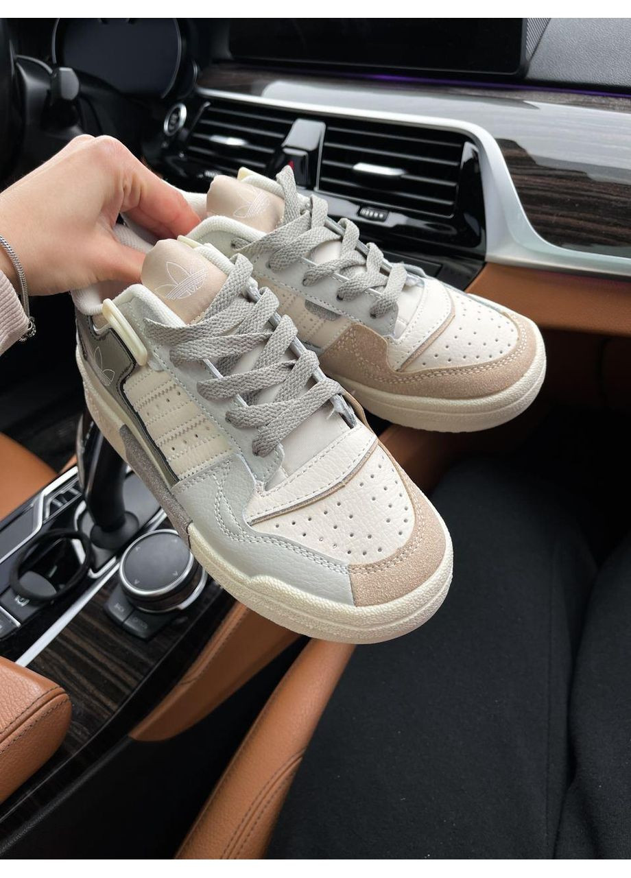 Серые демисезонные кроссовки мужские adidas forum low white green 2.0 адидас форум No Brand