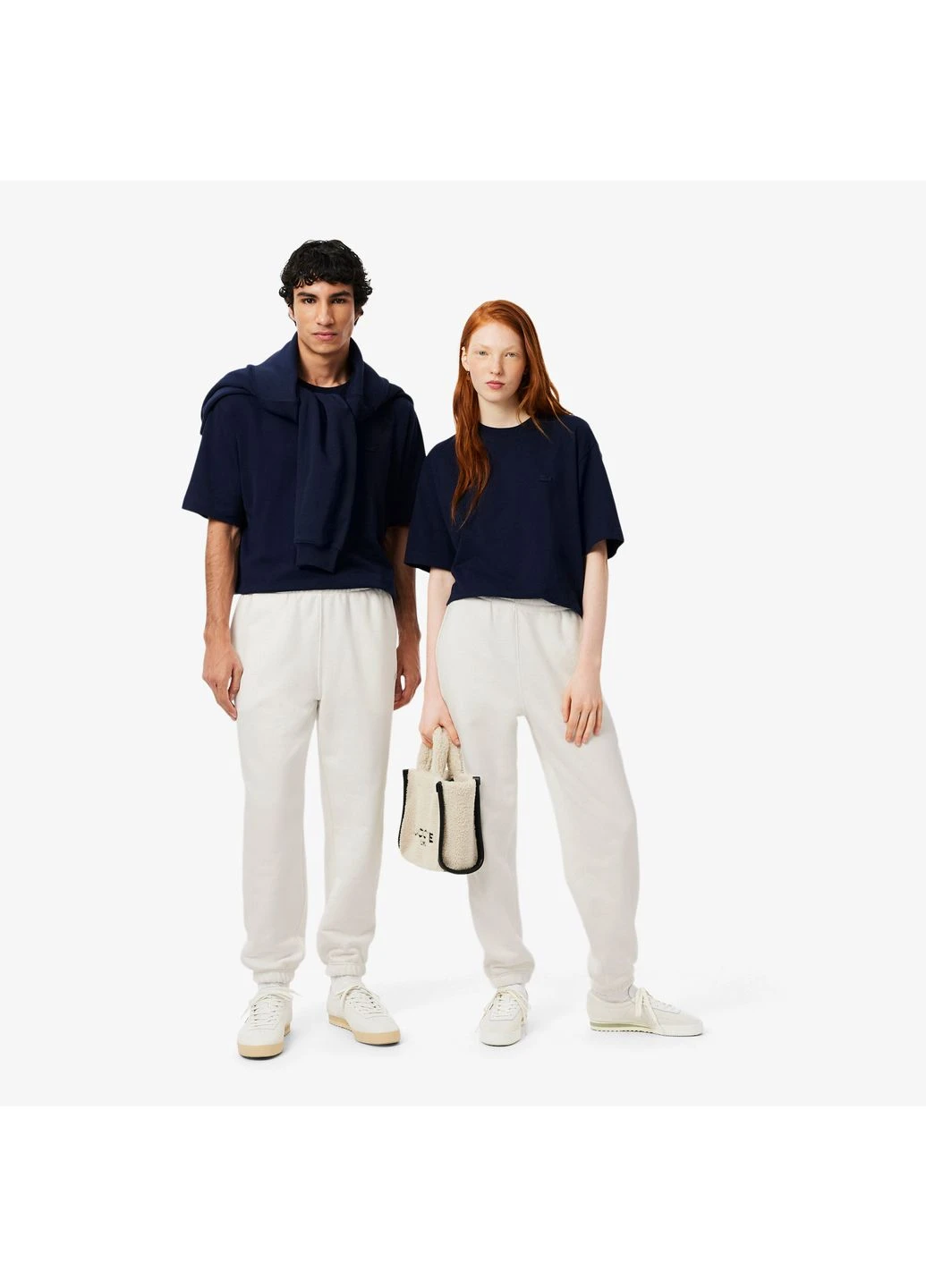 Белые спортивные, кэжуал демисезонные джоггеры брюки Lacoste