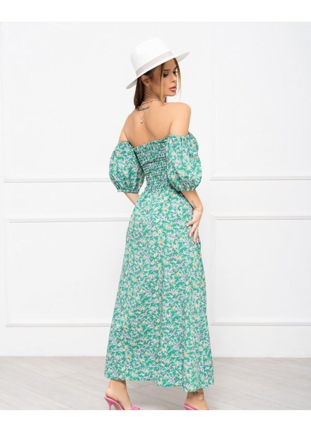 Зеленое повседневный платье sa-252a xl зеленый ISSA PLUS