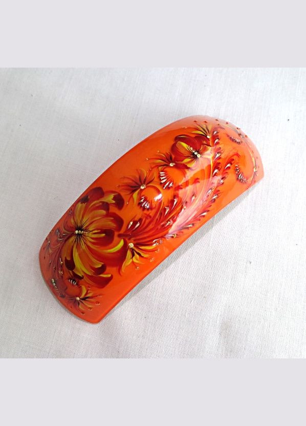 Заколка-автомат для волос с ручной росписью" цветок" No Brand (349842567)