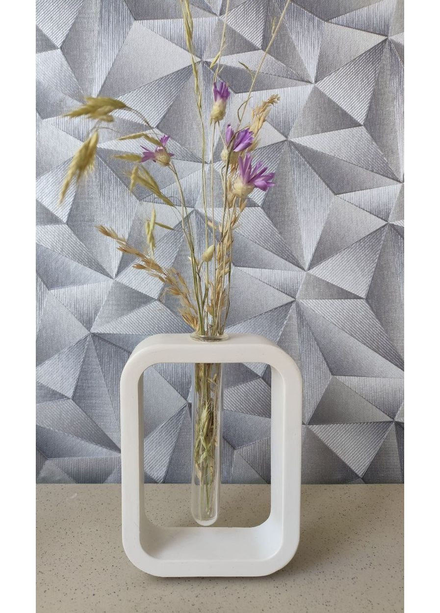 Минималистичная гипсовая ваза с колбой ручной работы Handmade (361895934)