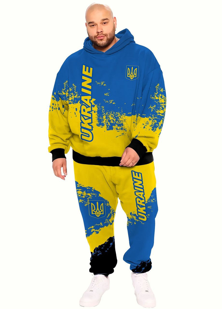 Спортивный костюм батал мужской патриотический Яскраво (322720627)