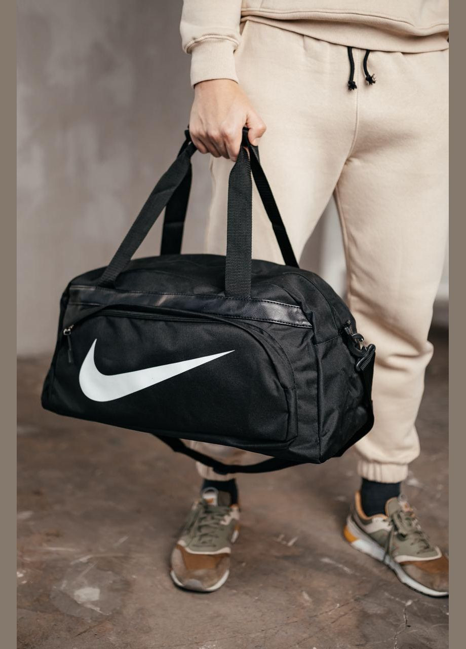 Дорожня сумка Смуга Білий Найк чоловіча для подорожей чорна 50*26*20 см, спортивна сумка чоловіча No Brand (354722034)