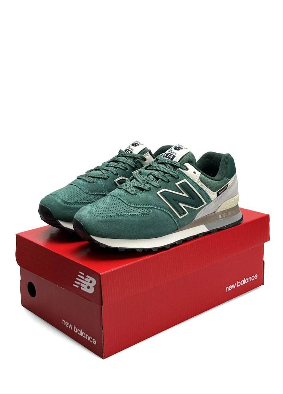 Зелені Осінні кросівки чоловічі new balance No Brand 574 Green Grey