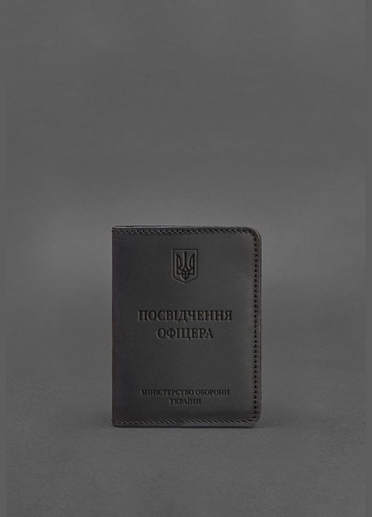 Кожаная обложка для удостоверения офицера 9.0 черная Crazy Horse (A-027705) BlankNote (329186644)
