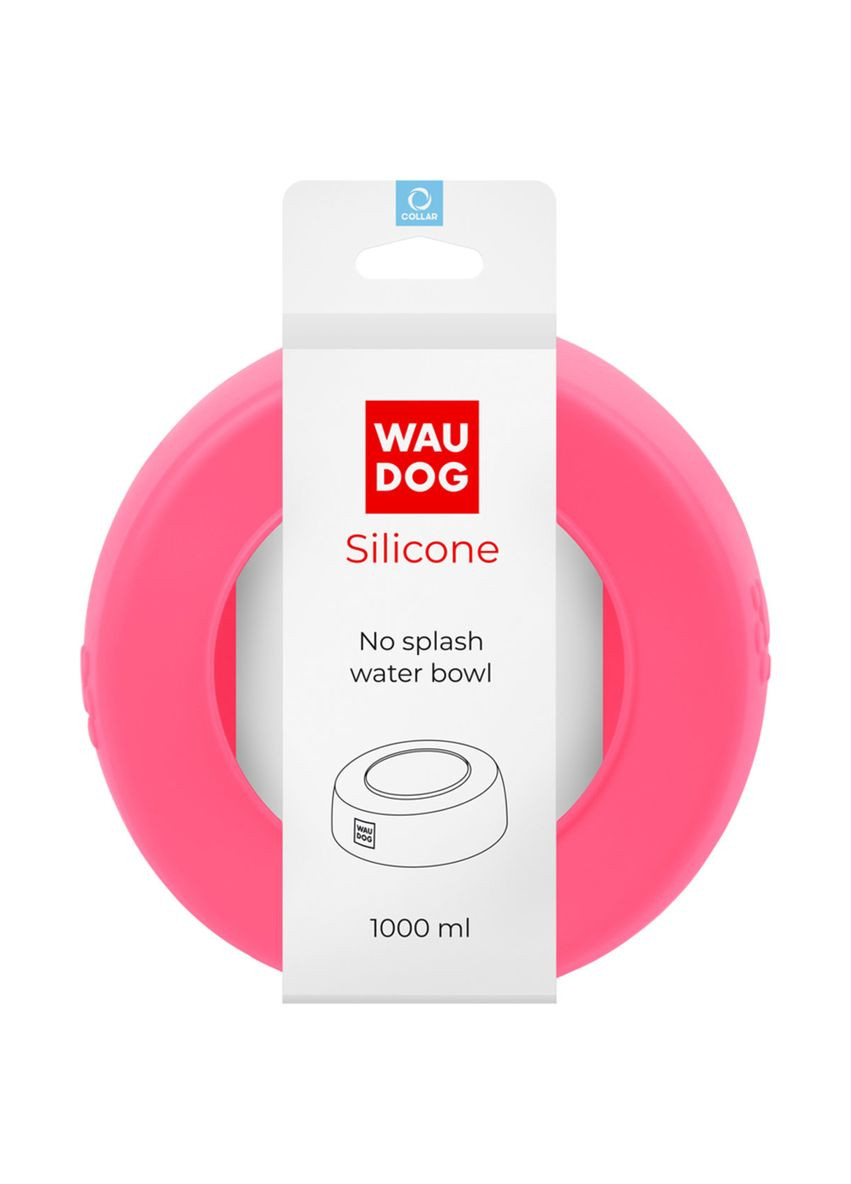 Миска-непроливайка Silicone 1 л розовый WAUDOG (323205417)