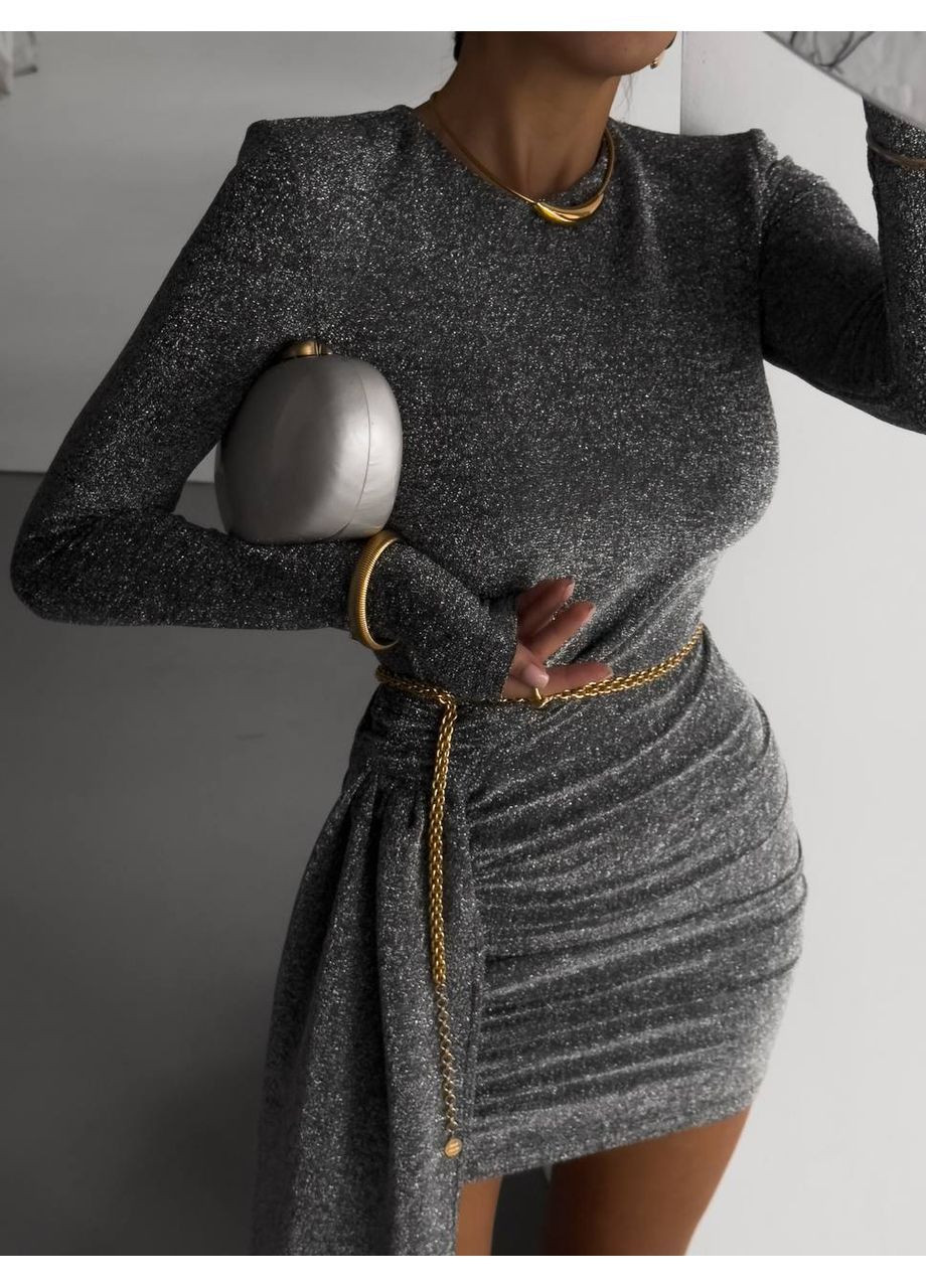 Сріблястий вечірня сукня жіноча Гермес однотонна