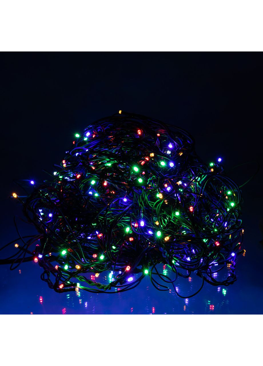 Гірлянда Бахрома вулична 600 LED 36 м від мережі чорна нитка, мультиколір No Brand (369401256)